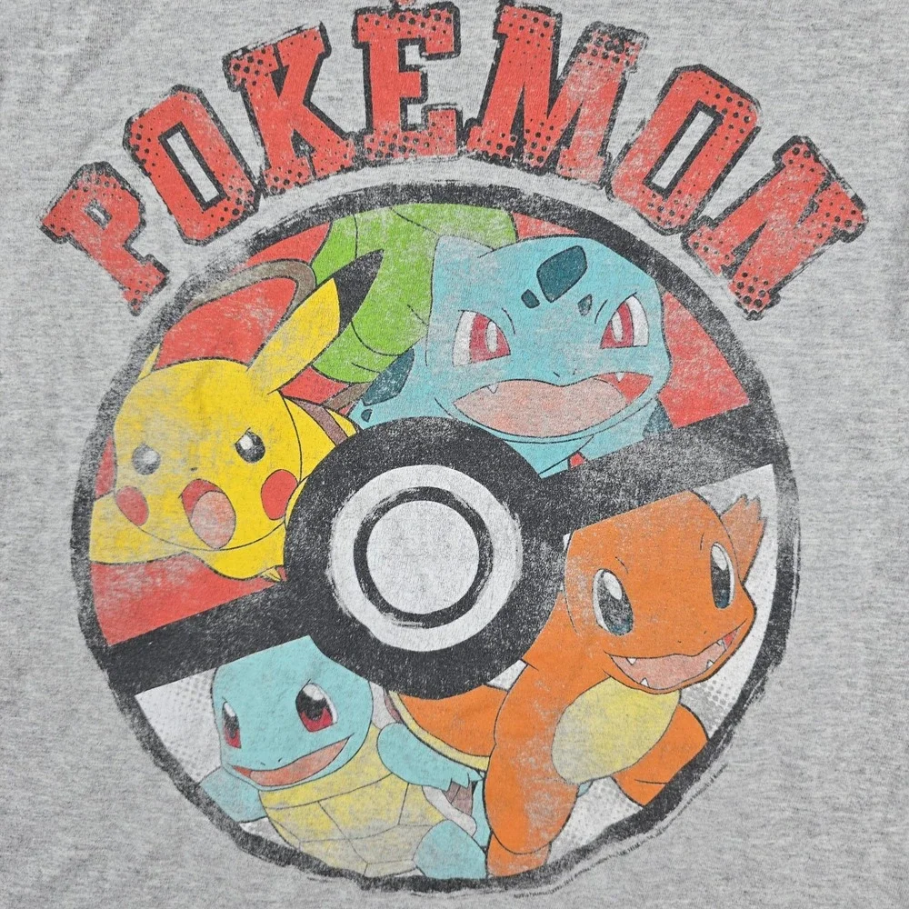 Old Navy Collectabilitees Pokemon Kids‎ Size Large Gray Distressed Logo